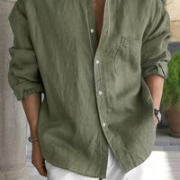 Men's Light Business Casual Shirt, Loose Lapel Commuter Daily Shirt